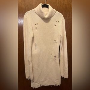 Lover and Friends cream turtleneck sweater dress